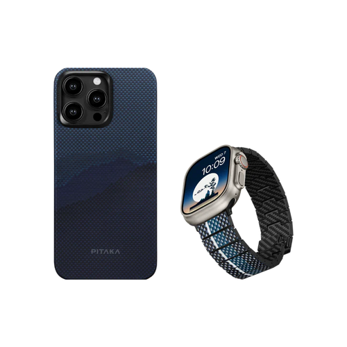 iPhone 15 Pro (6.1″) / 山(OVER THE HORIZON) / ケース+ ウォッチバンド(月)