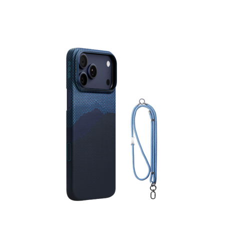 iPhone 17 Pro Max / 山(OVER THE HORIZON) / 極薄セット2:スマホケース+スマホストラップ