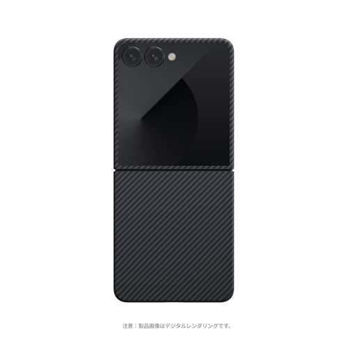 Samsung Galaxy Z Flip7 / 600D 黒/グレーツイル柄 / Ultra-Slim Case 極薄ケース