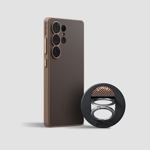 Samsung Galaxy S25 Ultra / ミルクチョコレート / セット1:ケース+スマホリング Grip 3