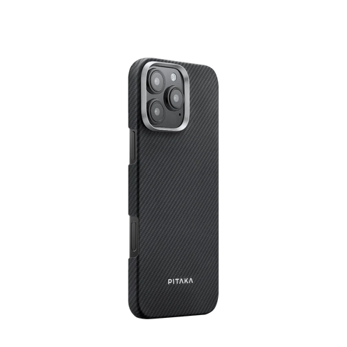 iPhone 16 Pro / 600D 黒/グレーツイル柄 / Ultra-Slim Case 極薄ケース