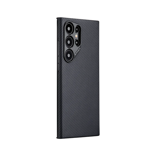 Samsung Galaxy S24 Ultra / 600D 黒/グレーツイル柄 / Ultra-Slim Case 極薄ケース
