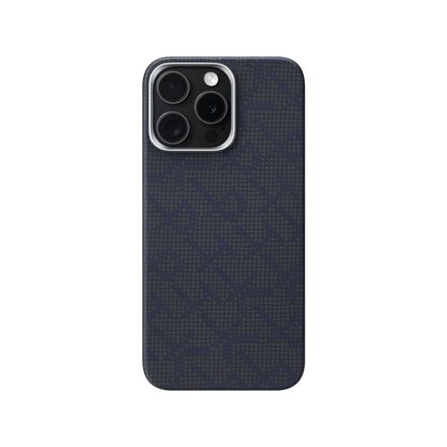 iPhone 15 Pro / Black/Blue / 浮織ケース