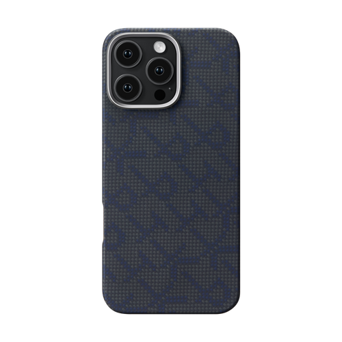 iPhone 15 Pro Max / Black/Blue / 浮織ケース