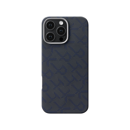iPhone 16 Pro / Black/Blue / 浮織ケース