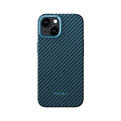 iPhone 15 Plus (6.7″) / 1500D 黒/ブルーツイル柄