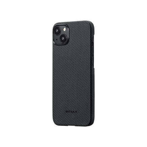 iPhone 15 / 600D 黒/グレーツイル柄 / Ultra-Slim Case 極薄ケース