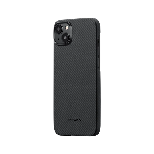 iPhone 15 Plus / 600D 黒/グレーツイル柄 / Ultra-Slim Case 極薄ケース