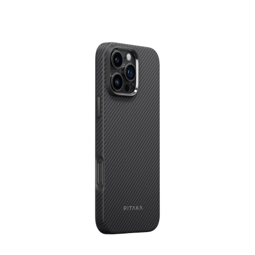 iPhone 16 Pro / 600D 黒/グレーツイル柄 / Aramid UltraGuard Case 軍用グレード保護ケース
