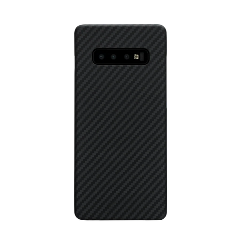 Samsung Galaxy S10 / 1500D 黒/赤ツイル柄 / 極薄ケース