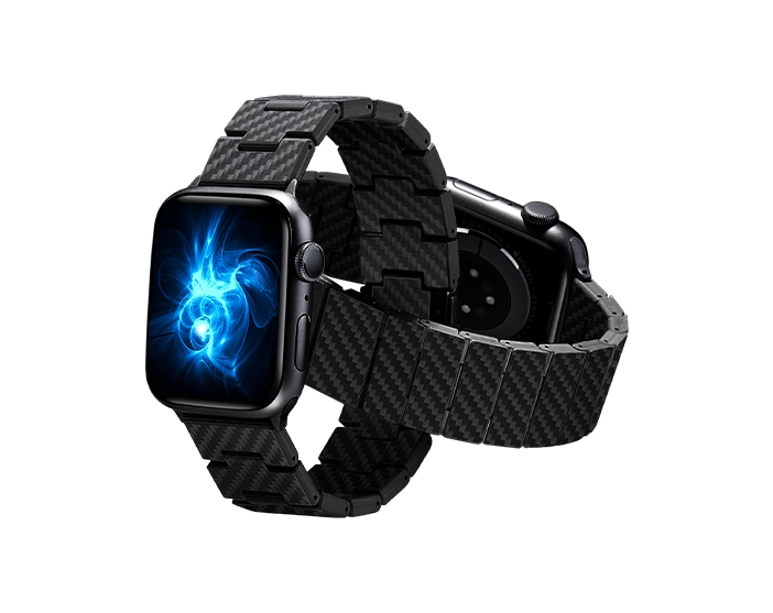 カーボンファイバーウォッチバンド Apple Watch Ultra 2/Ultra 1/9/8/7/6/SE/5/4 適用