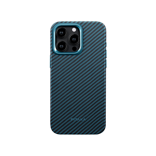 iPhone 15 Pro / 1500D 黒/ブルーツイル柄 / Summa Case スマケース