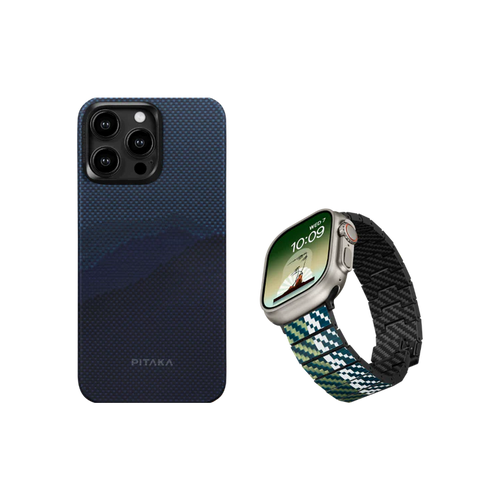 iPhone 15 Pro Max (6.7″) / 山（OVER THE HORIZON） / ケース+ ウォッチバンド（風）