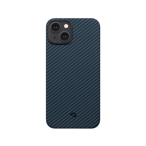 iPhone 14 Plus（6.7インチ） / 1500D 黒/ブルーツイル柄 / 浮織ケース