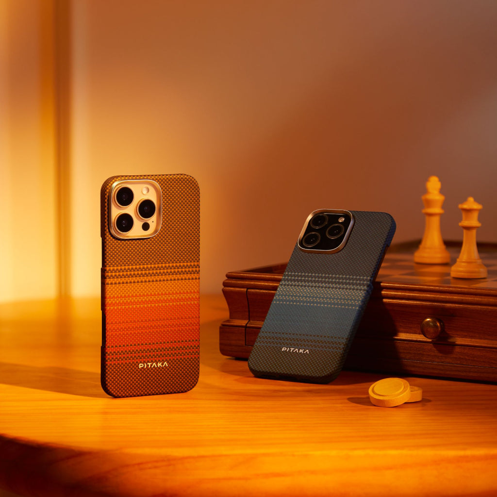PITAKA /iPhone 16用 浮織ケース 「サンセット」 浮織ケース | Tactile-Woven Case for iPhone 16 Series