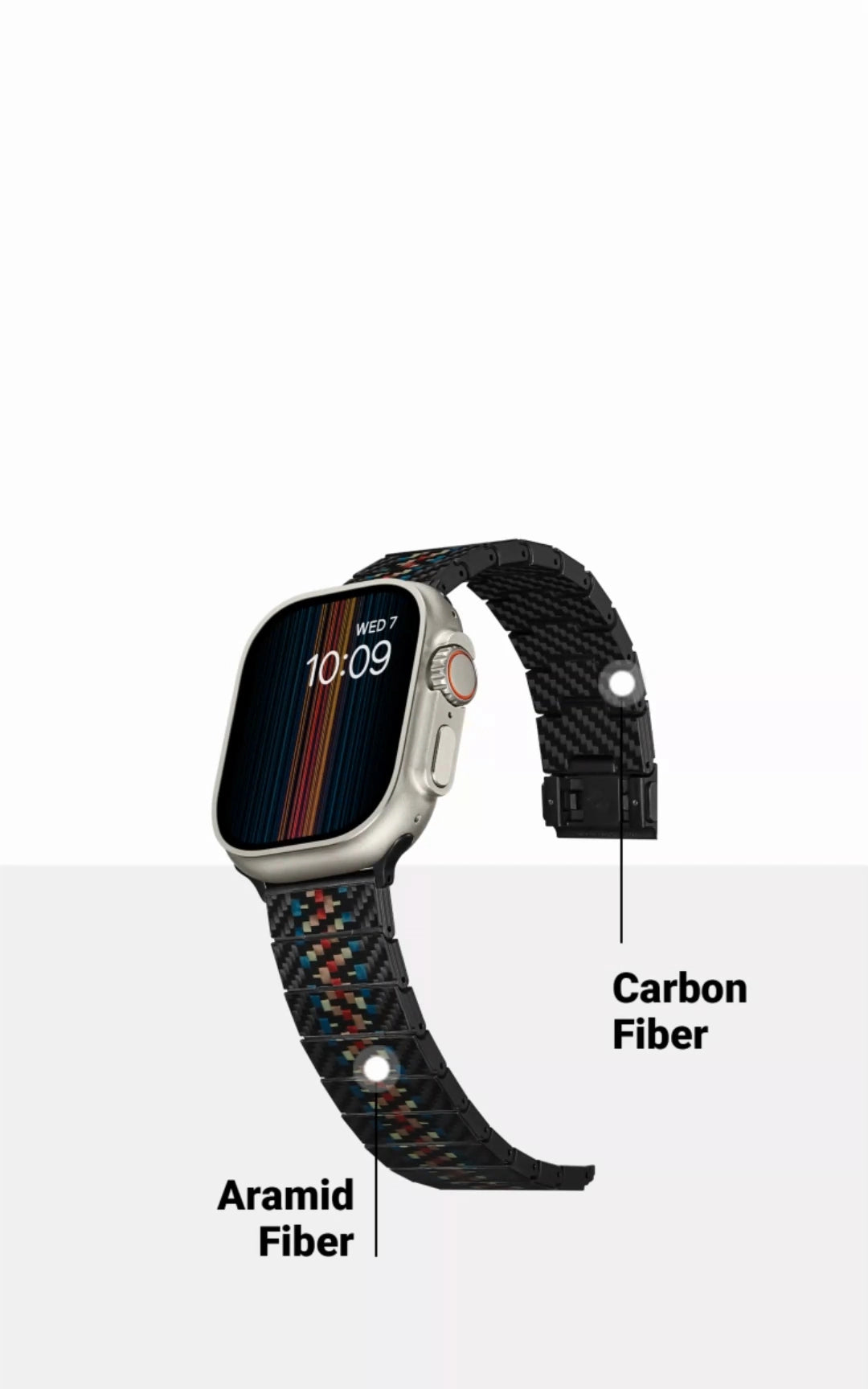 カーボンファイバーウォッチバンド(ラプソディ)Apple Watch用