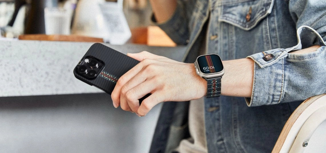 カーボンファイバーウォッチバンド(ラプソディ)Apple Watch用