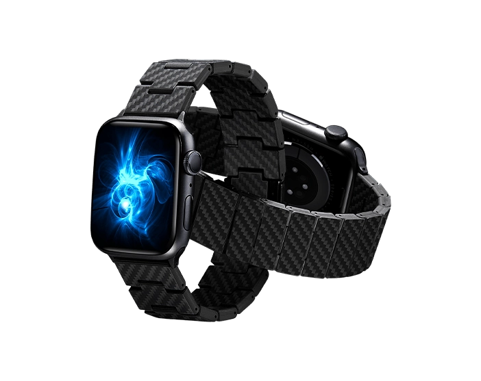 カーボンファイバーウォッチバンド Apple Watch Ultra 2/Ultra 1/10/9/8/7/6/SE/5/4 適用